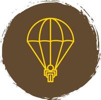 parachutespringen lijn cirkel geel icoon vector