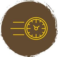 snel tijd lijn cirkel geel icoon vector
