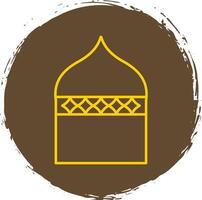 Islamitisch architectuur lijn cirkel geel icoon vector