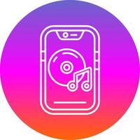 muziek- speler lijn helling cirkel icoon vector