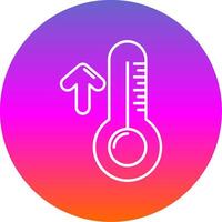 hoog temperatuur lijn helling cirkel icoon vector