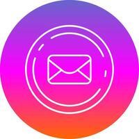 e-mail lijn helling cirkel icoon vector