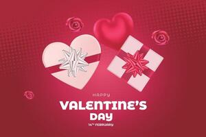 Valentijnsdag dag achtergrond met harten en geschenk dozen vector