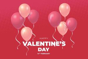 Valentijnsdag dag achtergrond met rood hart vormig ballonnen vector