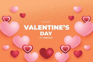 Valentijnsdag dag achtergrond met rood hart vormig ballonnen vector