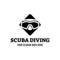 scuba duiken vector logo ontwerp illustratie van onder water zwemmen uitrusting