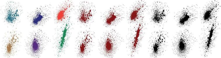 reeks van vector verschrikking tarwe, Purper, oranje, rood, groente, zwart kleur bloed geklater vector illustratie borstel lijn