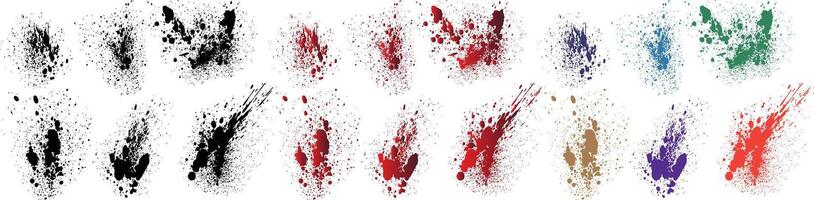 abstract druipend vector bloed bekladden Purper, tarwe, zwart, rood, groente, oranje kleur inkt verf borstel beroerte reeks