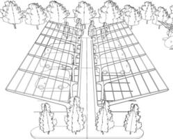 3d illustratie van parkeren veel vector