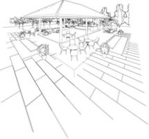 3d illustratie van koffie winkel vector