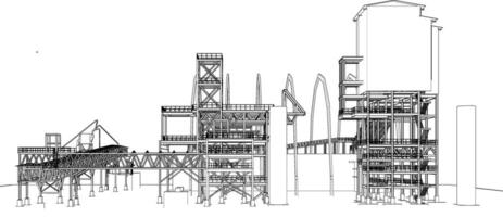 3d illustratie van industrieel project vector