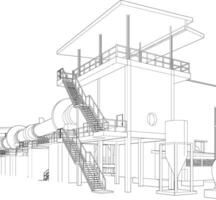 3d illustratie van industrieel project vector