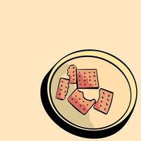 de Malkist kraker biscuit over- de bord illustratie vector met minimalistische stijl. de illustratie is geschikt naar gebruik voedsel kunst achtergrond en inhoud media.
