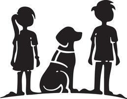 bouwen veiligheid voor kind hond wisselwerking vector