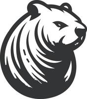 zwart en wit illustratie van een gestileerde tijger hoofd logo ontwerp vector