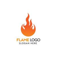 minimalistisch vlam logo ontwerp met oranje en geel helling vector