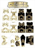 goud meetkundig retro lijnen Jersey kleding sport- slijtage sublimatie patroon vector