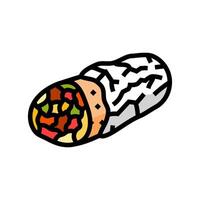 burrito snel voedsel kleur icoon vector illustratie
