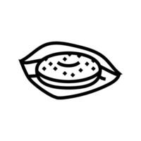 donuts snel voedsel lijn icoon vector illustratie