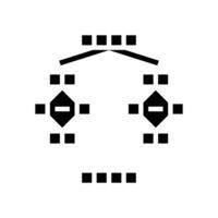 samenvoegensorteren algoritme glyph icoon vector illustratie