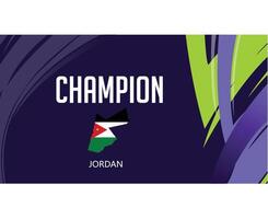 Jordanië kampioen vlag kaart Aziatisch landen 2023 embleem teams landen Aziatisch Amerikaans voetbal symbool logo ontwerp vector illustratie