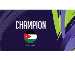 Jordanië kampioen embleem Aziatisch landen 2023 vlag teams landen Aziatisch Amerikaans voetbal symbool logo ontwerp vector illustratie