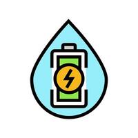 energie behoud hydro-elektrisch macht kleur icoon vector illustratie