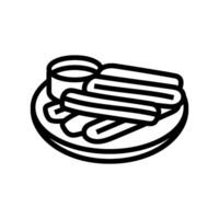 churros toetje Spaans keuken lijn icoon vector illustratie