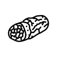 burrito snel voedsel lijn icoon vector illustratie