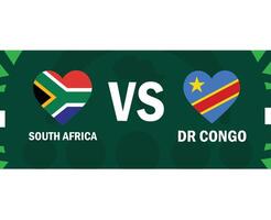 zuiden Afrika en dr Congo bij elkaar passen vlaggen hart Afrikaanse landen 2023 emblemen teams landen Afrikaanse Amerikaans voetbal symbool logo ontwerp vector illustratie