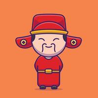 schattig Chinese fortuin groet Chinese nieuw jaar tekenfilm vector illustratie Chinese maan- nieuw jaar concept icoon geïsoleerd