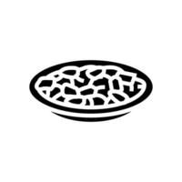 bhindi masala Indisch keuken glyph icoon vector illustratie