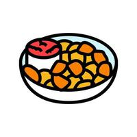 patatas bravas Spaans keuken kleur icoon vector illustratie