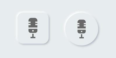 microfoon solide icoon in neomorf ontwerp stijl. stem tekens vector illustratie.