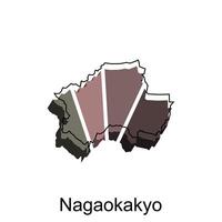 kaart stad van nagaokakyo ontwerp sjabloon, wereld kaart Internationale vector sjabloon met schets grafisch schetsen stijl geïsoleerd Aan wit achtergrond