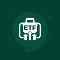 etf portefeuille groei icoon, uitwisseling verhandeld fondsen vector