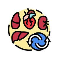 orgaan transplantatie chirurgie ziekenhuis kleur icoon vector illustratie