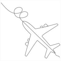 doorlopend single lijn kunst tekening van reclame vliegtuig en concept voor tour toerisme vector