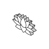 bloem kunst tatoeëren wijnoogst isometrische icoon vector illustratie
