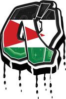 Palestina vlag graffiti druipend vector sjabloon