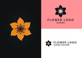 gouden bloem icoon. elegant 6-bloemblad bloemen logo voor een bloeiend bedrijf vector