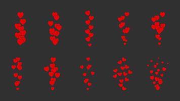 rood vliegend harten valentijnsdag dag vector