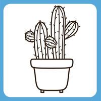 vector illustratie van schattig cactus met wit achtergrond, cactus vlak icoon, zittend cactus fabriek