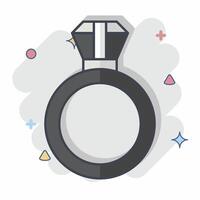 icoon diamant ring. verwant naar mode symbool. grappig stijl. gemakkelijk ontwerp bewerkbaar. gemakkelijk illustratie vector