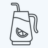 icoon doordrenkt water. verwant naar cocktails, drankje symbool. lijn stijl. gemakkelijk ontwerp bewerkbaar. gemakkelijk illustratie vector