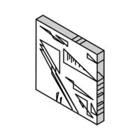 stroomkring bord elektrisch ingenieur isometrische icoon vector illustratie