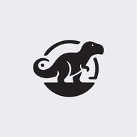 zwart dinosaurus silhouetten, dinosaurus logo icoon vector