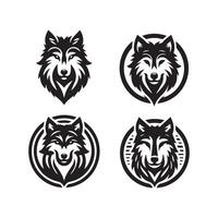 wolf hoofd illustratie logo ontwerp. wolf mascotte vector