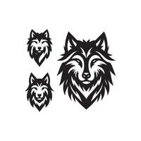 wolf hoofd illustratie logo ontwerp. wolf mascotte vector