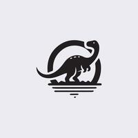 zwart dinosaurus silhouetten, dinosaurus logo icoon vector